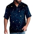thumbnail image 1 of Constellation Men's Short Sleeve Spread Collar Beach Shirts Casual Printed Button Down Unisex Summer Tops, 1 of 6