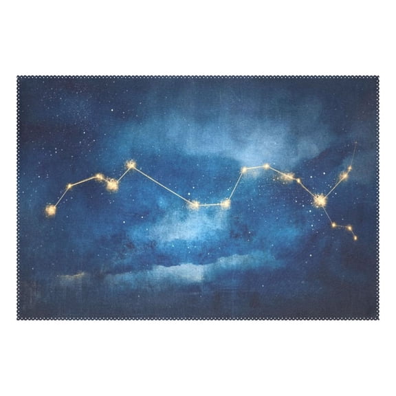 Constellation Night Sky 12x18in Heat-Resistant Non-Slip Place Mat, Durable and Wrinkle-Resistant