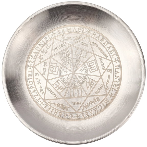Constellation Offering Bowl Ritual Plate Stainless Steel Silvery Storage Flat Bowl Round Tray Dish Holder Jewelry Dish