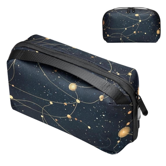 Constellation Oxford Cloth Waterproof Charger Organizer for Electronic Devices - Cable Organizer, Hard Drive Bag, Cord Organizer Travel Small, Seat Gap Organizer with USB