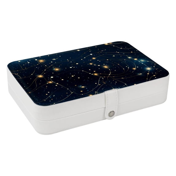 Constellation PU Leather Display Case with Removable Compartment and Portable Design - Bracelet Holder, Necklace Organizer, Jewelry Display