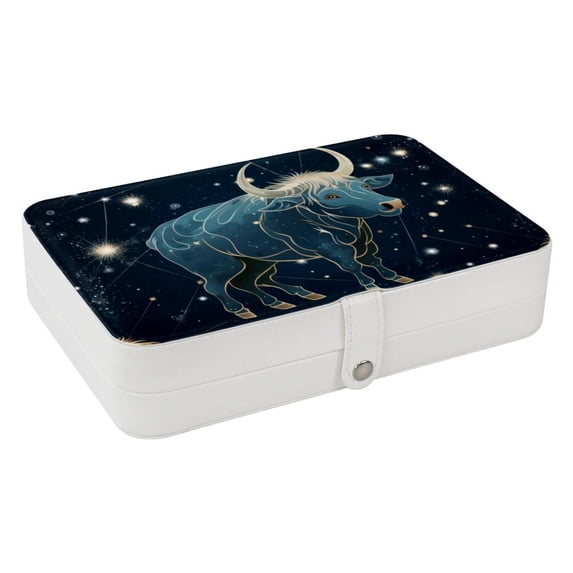 Constellation PU Leather Jewelry Box Necklace Organizer with Removable Compartment and Storage Box - Portable Beauty Organizer