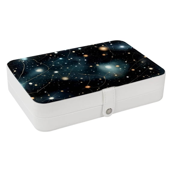 Constellation PU Leather Jewelry Box with Removable Compartment and Necklace Holder - Portable Jewelry Display Case for Jewelry Boxes