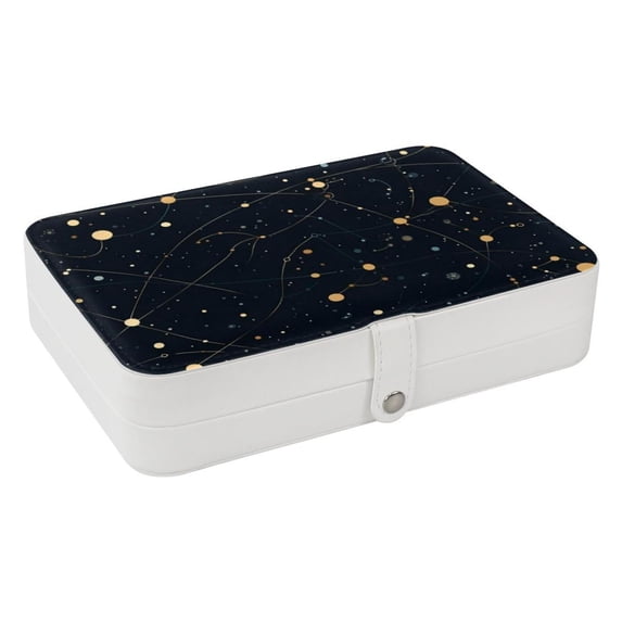 Constellation PU Leather Jewelry Storage Box with Removable Compartment and Portable Bracelet Holder - Jewelry Boxes and Display Case