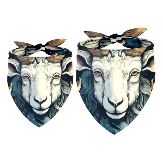 Constellation Pack of Two Translucent Light and Breathable Chiffon Yarn Dog Bandanas - 40.6x40.6x58/16x16x22.8in & 53.3x53.3x76.2/20.9x20.9x30 in