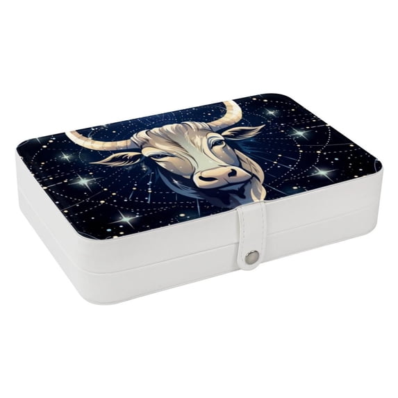 Constellation Portable PU Leather Jewelry Box with Removable Compartment, Necklace Holder, Storage Box, and Jewelry Organizer