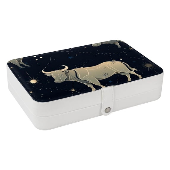 Constellation Portable PU Leather Jewelry Organizer with Necklace Holder, Jewelry Stand, and Earring Holder - Removable Compartment Included
