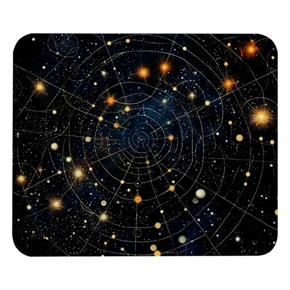 Constellation Printed Square Desk Pad, 8.3x9.8 Inch Non-Slip Rubber Bottom Gaming Mousepad, Desk Mat for Office and Gaming