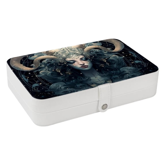 Constellation Pu Leather Jewelry Box Earring Organizer Travel Organizer with Removable Compartment Portable