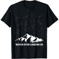 thumbnail image 1 of Constellation Quote Never Stop Looking Up Night Star T-Shirt men and women can wear, black, white, gifts., 1 of 4