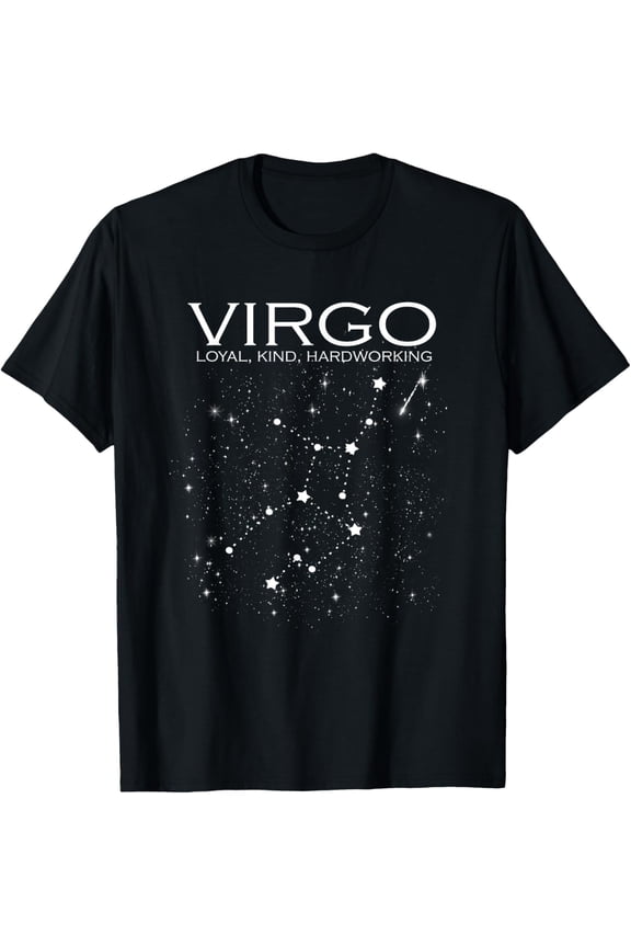Constellation Quote Virgo Zodiac Design Horoscope T-ShirtMen's and women's gift, black and white T-shirt, size: Extra large S-4XL