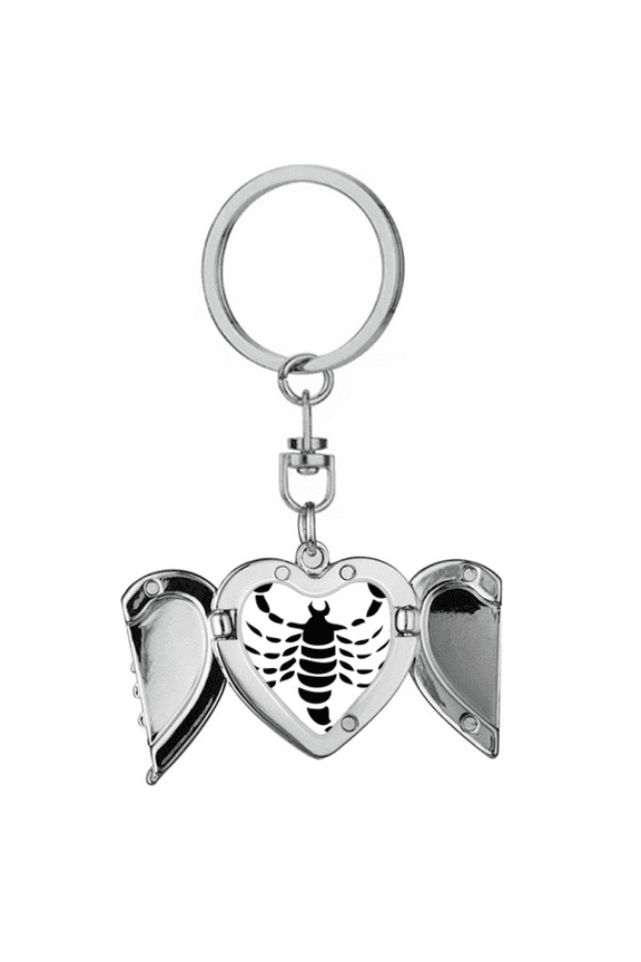 Constellation Scorpio Zodiac Sign Heart Angel Wing Key Chain Holder