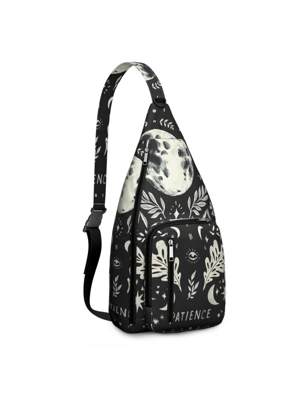 Constellation Sling Backpack - Astronomical Star Chart Pattern Crossbody Bag, Lightweight Durable Pack for Goth Travelers