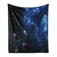 thumbnail image 1 of Constellation Soft Flannel Fleece Blanket, Outer Space Star Nebula Astral Cluster Astronomy Theme Galaxy Mystery, Cozy Plush for Indoor and Outdoor Use, 70" x 90", Blue Black White, by Ambesonne, 1 of 6