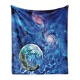 thumbnail image 1 of Constellation Soft Flannel Fleece Throw Blanket, Exo Solar Planet Painting Style Vibrant Universe Space, Cozy Plush for Indoor and Outdoor Use, 50" x 60", Turquoise Blue Pale Pink, by Ambesonne, 1 of 6
