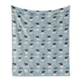 thumbnail image 1 of Constellation Soft Flannel Fleece Throw Blanket, Polar Bear Silhouettes with Stars Doodle Style Illustration, Cozy Plush for Indoor and Outdoor Use, 50" x 60", Pale Blue Black Bluegrey, by Ambesonne, 1 of 5