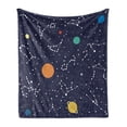 thumbnail image 1 of Constellation Soft Flannel Fleece Throw Blanket, Zodiac and Planets Colorful Pattern Galaxy Universe Science Illustration, Cozy Plush for Indoor and Outdoor Use, 50" x 70", Multicolor, by Ambesonne, 1 of 6