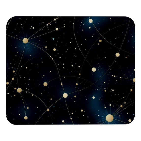 Constellation Square Desk Mat Gaming Mouse Pad, 8.3x9.8 Inch Non-Slip Rubber Bottom Printed Design - Suitable for Office and Gaming