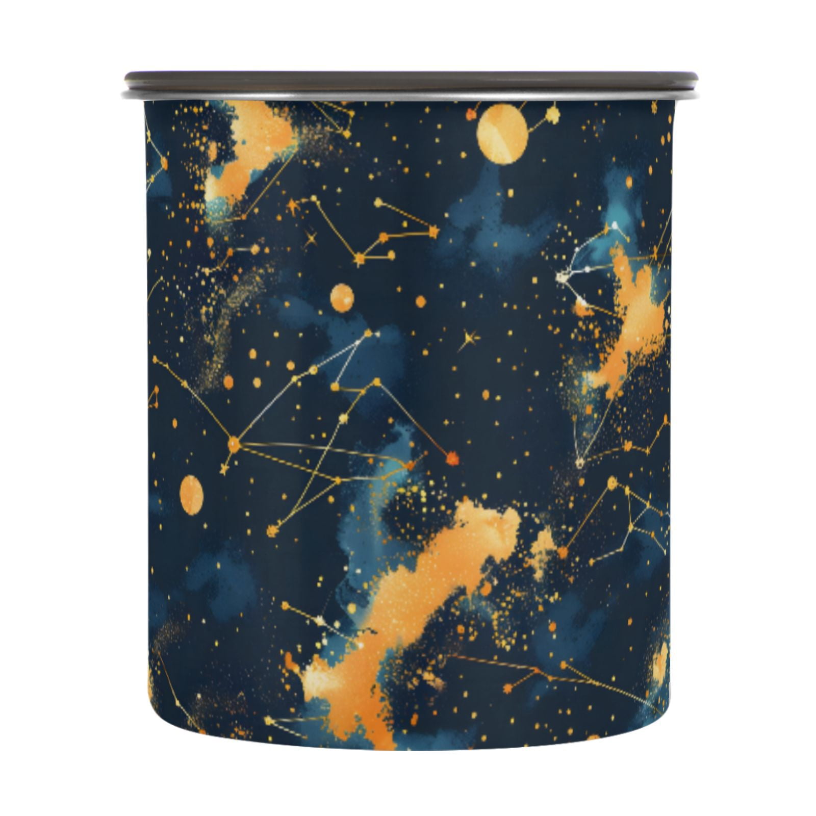 Constellation Starry Sky Airtight Coffee Bean Canister 30oz Food Storage Containers with Lids For Gournd, Tea, Sugar, Flour, Rice, Cereal, Candy Cookie Jar