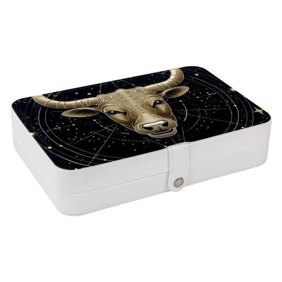 Constellation Stylish PU Leather Necklace Holder Jewelry Stand with Removable Compartment and Decorative Box - Portable Organizer