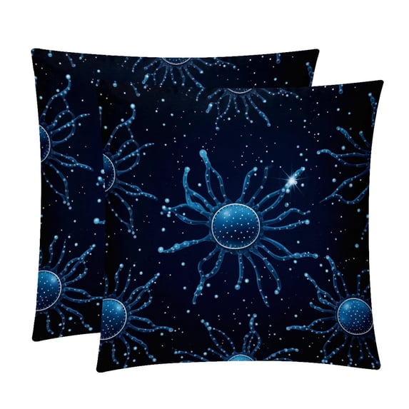 Constellation Sumptuous Covers Set of 2, Decorative Bed Pillow Cases with Unique Patterns for Home Decor, Sizes 16x16, 18x18, 20x20 Inches