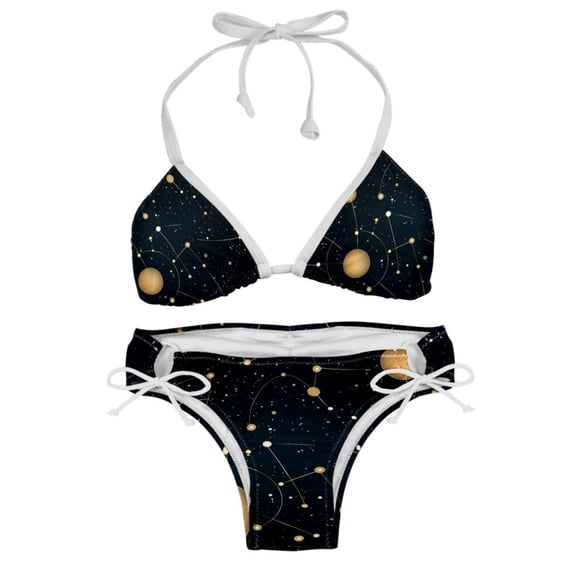 Constellation Swim Suit Women Bikini Set, Detachable Sponge, Adjustable Strap, Two-Pack - Beach, Pool, Vacation