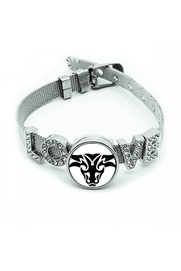 Constellation Taurus Zodiac Symbol Bracelet Wristband Crystal Love Adjustable Bangle