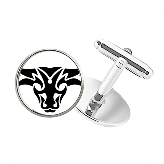 Constellation Taurus Zodiac Symbol Round Button Cuff Clip Stud Cufflinks