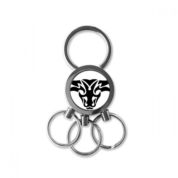 Constellation Taurus Zodiac Symbol Stainless Steel Metal Key Holder Chain Ring Keychain