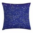 thumbnail image 1 of Constellation Throw Pillow Cushion Cover, Astronomy Science Names of Stars Zodiac Signs Night Sky, Decorative Square Accent Pillow Case, 24 X 24 Inches, Violet Blue White Light Yellow, by Ambesonne, 1 of 2