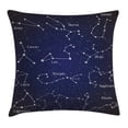 thumbnail image 1 of Constellation Throw Pillow Cushion Cover, Doodle Chalk Written Like Set of Zodiac Clusters and Sign Names, Decorative Square Accent Pillow Case, 18 X 18 Inches, Blue Dark Blue White, by Ambesonne, 1 of 2