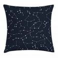 thumbnail image 1 of Constellation Throw Pillow Cushion Cover, Milky Way Inspired Pattern with Cluster of Fixed Stars in Night Sky, Decorative Square Accent Pillow Case, 20 X 20 Inches, Blue Dark Blue White, by Ambesonne, 1 of 2