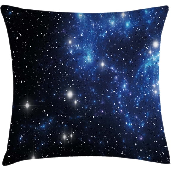 Constellation Throw Pillow Cushion Cover, Outer Space Star Nebula Astral Cluster Astronomy Theme Galaxy Mystery, Decorative Square Accent Pillow Case, 18" X 18", Blue Black White