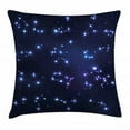 thumbnail image 1 of Constellation Throw Pillow Cushion Cover, Realistic Celestial Gemini Leo Pisces Sagittarius Galactic, Decorative Square Accent Pillow Case, 16 X 16 Inches, Dark Blue Light Blue Purple, by Ambesonne, 1 of 2