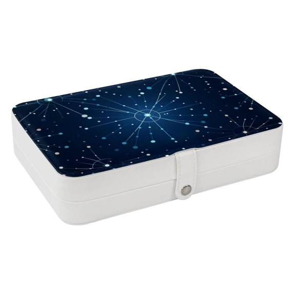Constellation Travel Jewelry Organizer Storage Box Bracelet Holder, PU Leather with Removable Compartment, Portable