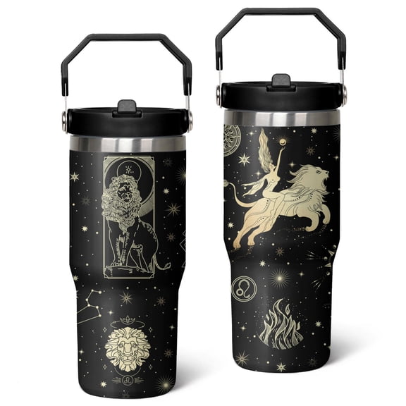 Constellation Tumbler with Lid and Straw, Leo Tumbler, Goth Tumbler, Constellation Cup/Mug, Zodiac Gifts for Men Women, Constellation Gifts, 30oz Skinny Tumblers with Lids and Straws