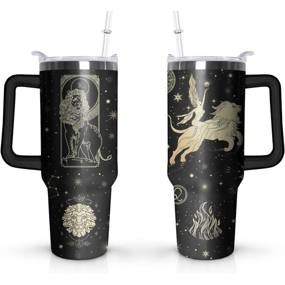 Constellation Tumbler with Lid and Straw, Sagittarius Tumbler, Goth Tumbler, Constellation Cup/Mug, Zodiac Gifts for Men Women, Constellation Gifts, 40oz Skinny Tumblers with Lids and Straws