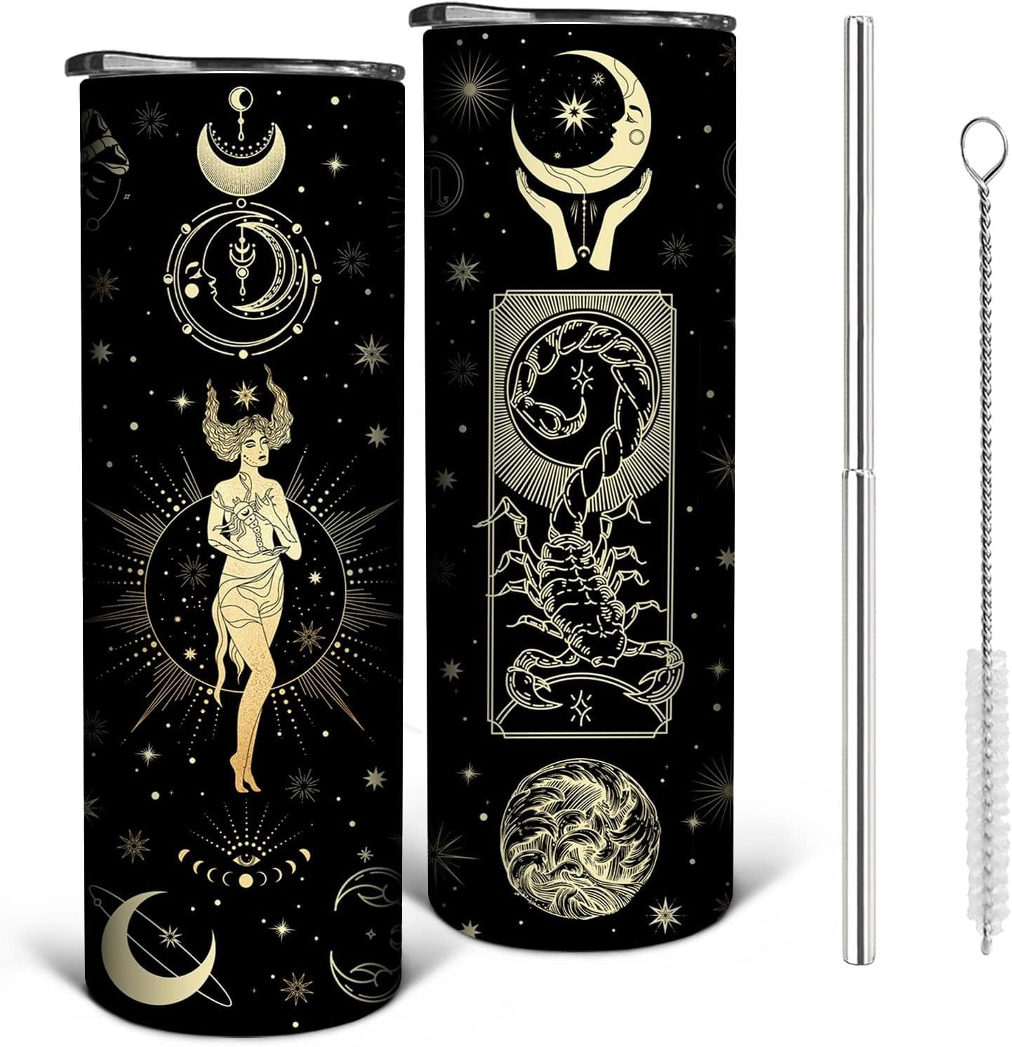 Constellation Tumbler with Lid and Straw, Scorpio Tumbler, Goth Tumbler ...