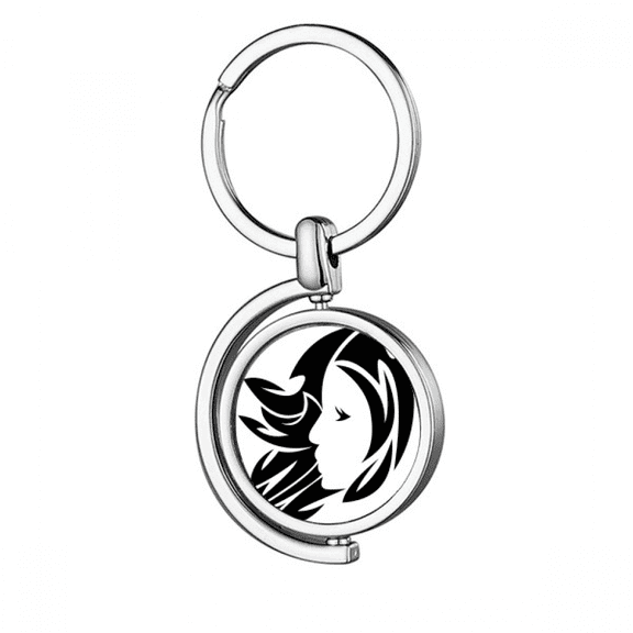 Constellation Virgo Zodiac Symbol Rotating Keychain Metal Keyring Holder