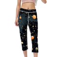 Constellation Women's High Waist Capris Printed Yoga Pants Non SeeThrough Leggings for