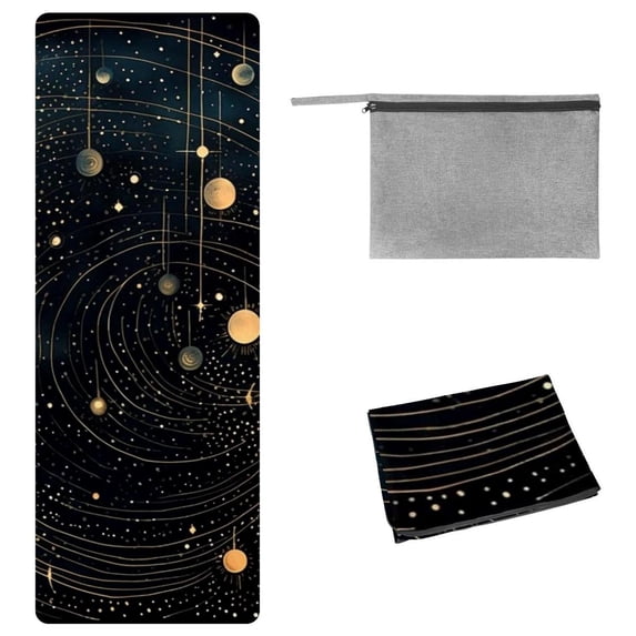 Constellation Yoga Towels with Storage Bag, 72.8"x26.8", Suitable for Yoga, Pilates, Fitness, Etc. Gym Towels for Workout, Towel Yoga Blanket, Microfiber Yoga Towel for Men/Women