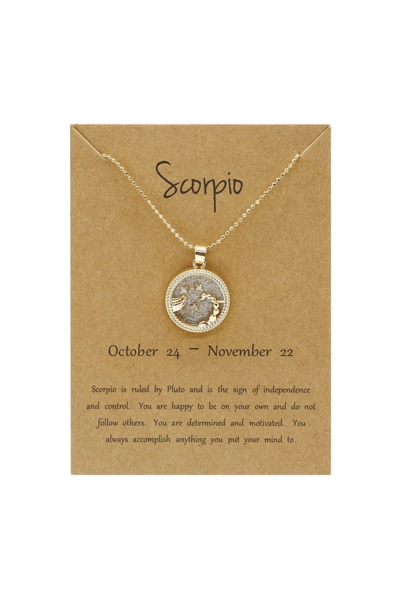 Constellation necklace birthday gifts for women Sweater Chain Day And Night Twelve Constellation Necklace Couple Necklace