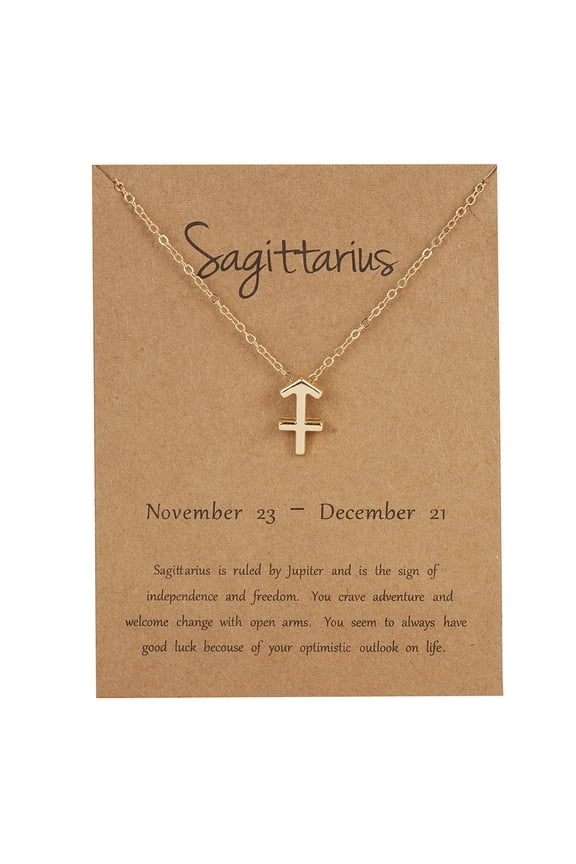 Constellation necklace birthday gifts for women Symbolic Version Of The Twelve Constellation Alloy Paper Card Clavicle Necklace