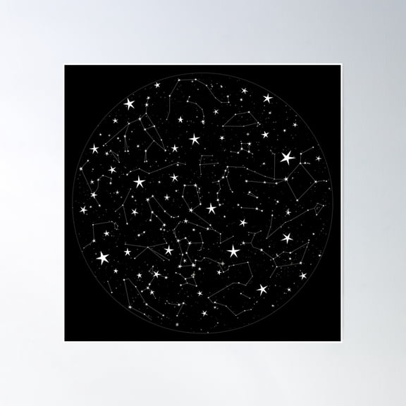 Constellations Poster Wall Art, Modern Wall Decor, 24x24 UNFRAMED