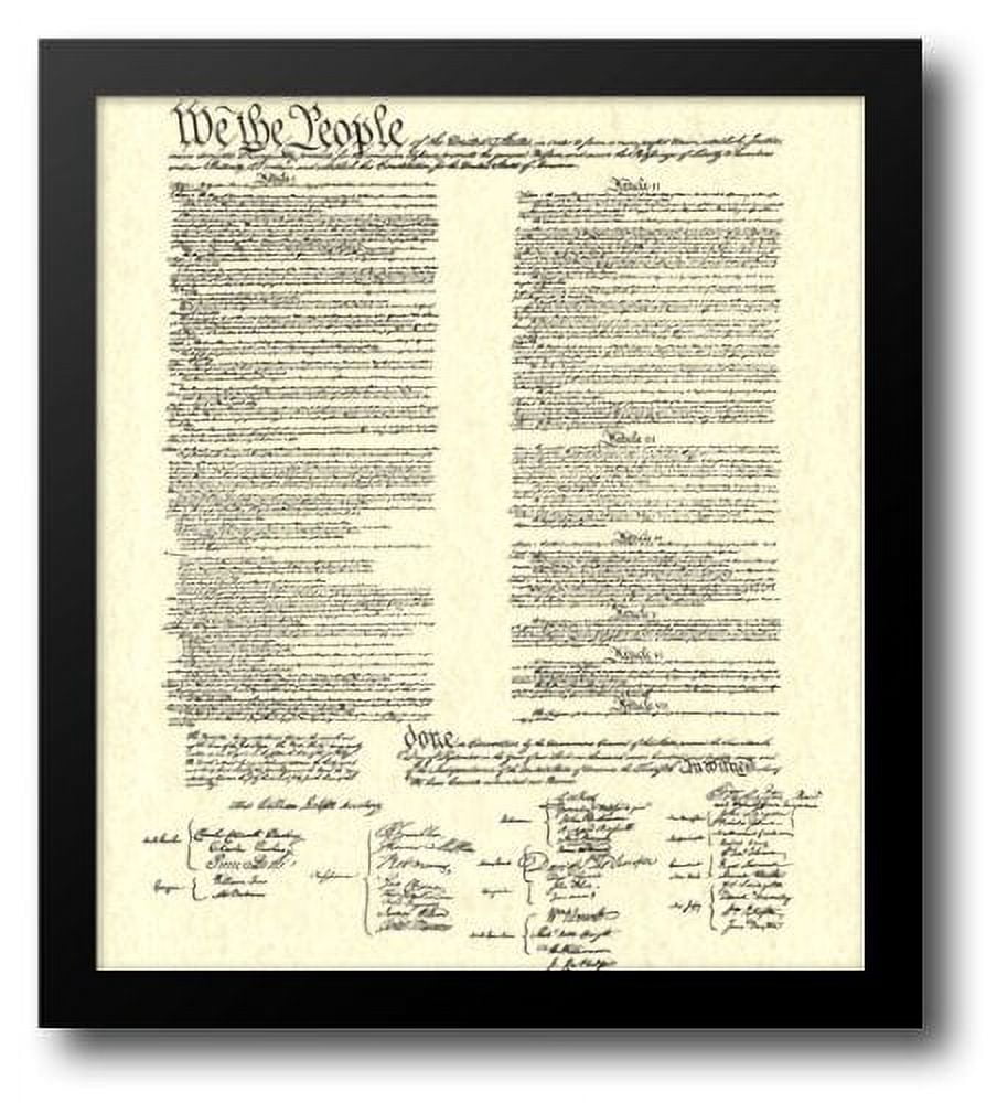 Constitution (Document) 18x20 Framed Art Print - Walmart.com