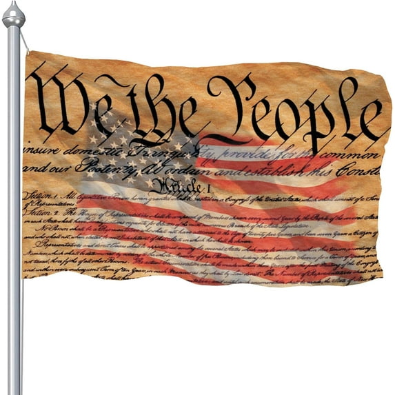 Constitution Flag, We The People Flags Banner For Decor Wall Art Man Cave Outdoor, American Us Usa Flag With Brass Grommets, Double Printed 1776 Flag With Fade Proof