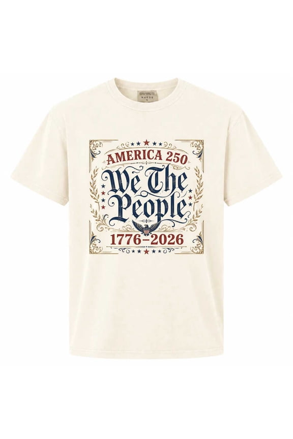 Constitution Heritage Typography America 250 T-Shirt, 1776 to 2026 Patriotic Anniversary Graphic Tee
