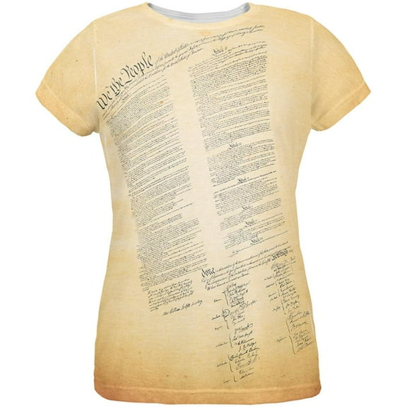 Constitution United States America All Over Womens T-Shirt - X-Large