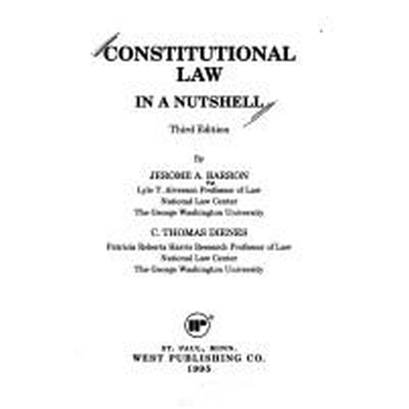 Pre-Owned Constitutional Law in a Nutshell (Paperback) 031406379X 9780314063793