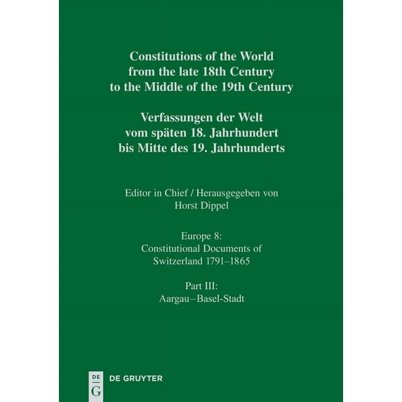 Constitutions of the World from Tha Late 18th Centuary to the Middle of The19th Centuary